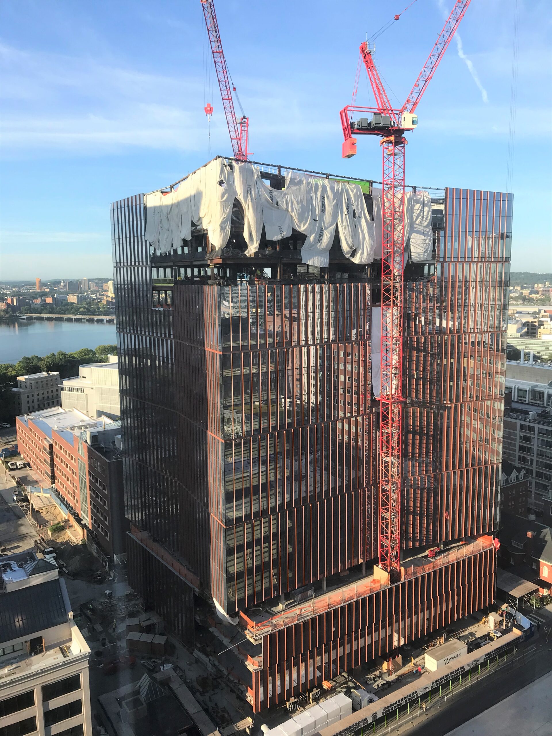 Tall building under construction in downtown Boston